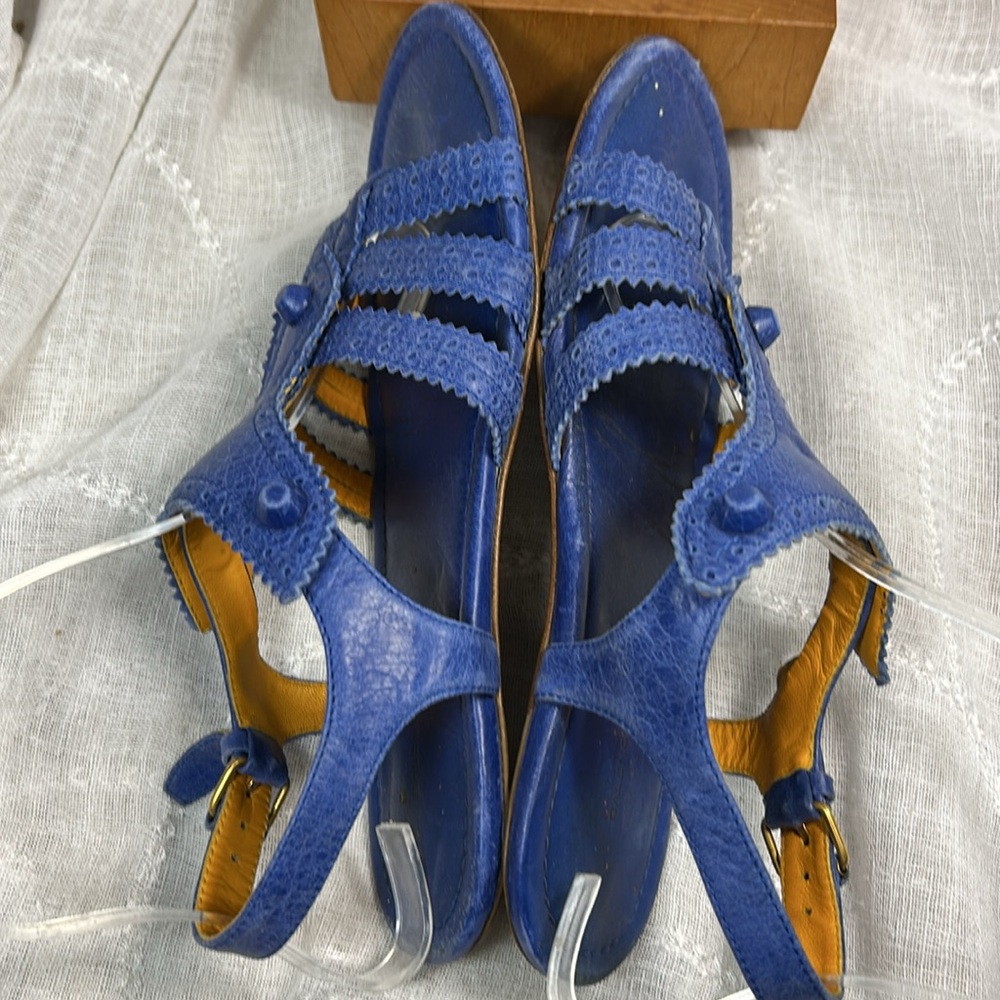 Balenciaga leather gladiator studded sandals stampes sz 39.5 - Picture 13 of 15